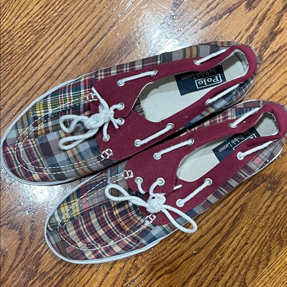 Polo by Ralph Lauren Multicolor Plaid Boat Shoes - Picture 4 of 6